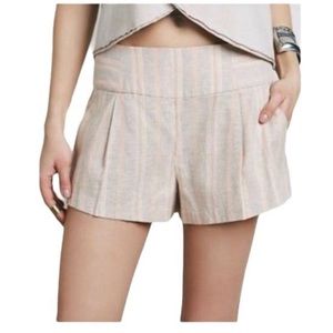 Free People Tan Pink Austin Striped Shorts
